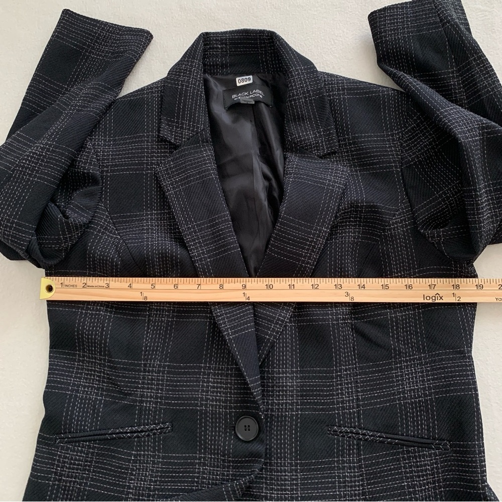 Black Label by Evan-Picone Blazer Jacket Women's Long Sleeve Button Black Size 8 - Picture 12 of 16